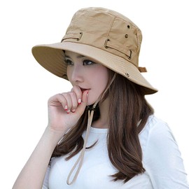 Bucket Hat with String Safari Cap Women Men Sun Hat Breathable Summer Hats Foldable Fishing Hat with Neck Flap UV Protection Hat Wide Brim Summer Beach Hat Adjustable Hiking Hat with Chin Strap