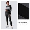 PRETTYGARDEN Women's Color Block 2 Piece 2025 Spring Tracksuit Crewneck