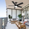 POCHFAN 42 inch Black Ceiling Fans with Lights and Remote