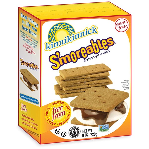 Kinnikinnick S'moreables Gluten Free Graham Style Cookies - Case of 6 - 8oz/220g pkgs
