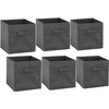 6 Pack - SimpleHouseware Foldable Cube Storage Bin, Dark Grey