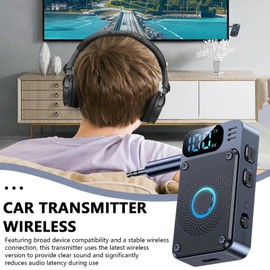 Audio Transmitter - Radio Transmitter Wireless - Audio Receiver Converter with Digital Display 3.5mm for Car Travel Airplane Teen Computers Headphones Smartphones