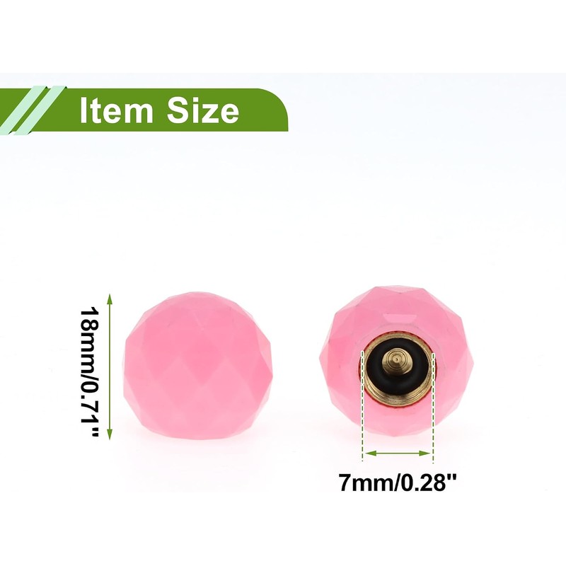 Tapones decorativos para válvula de neumático, estilo bola brillante, color