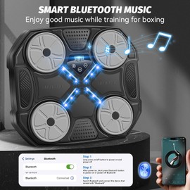 Music Boxing Machine for Adults and Kids, Wall Mounted Bluetooth Smart Boxing Training Equipment with Gloves, Punching Target with Scoring Function Sports Toy, Punching Machine for Home,Office and Gym
