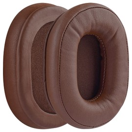 Geekria QuickFit Protein Leather Replacement Ear Pads for SONY MDR-7506, MDR-V6, MDR-CD900ST Headphones Earpads, Headset Ear Cushion Repair Parts (Brown)