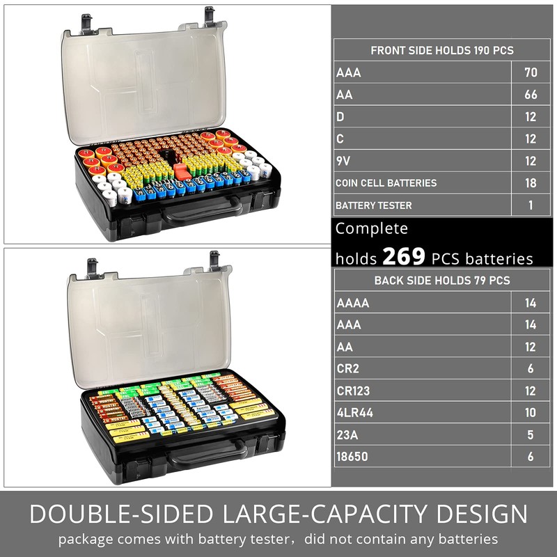 Aptbyte Battery Organizer Storage Holder Box Case with Tester- 269