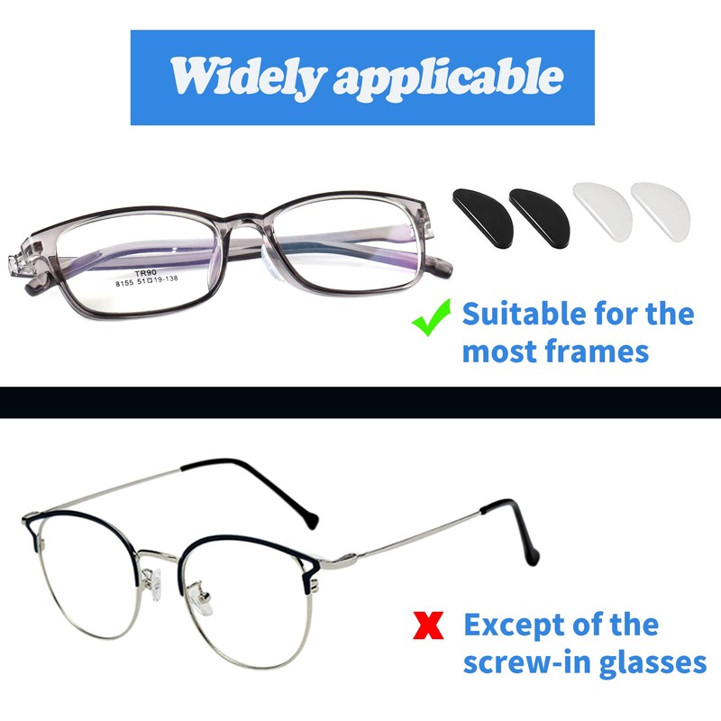 20 Pairs Eyeglasses Nose Pad, Soft Silicone Pads Glasses Adhesive