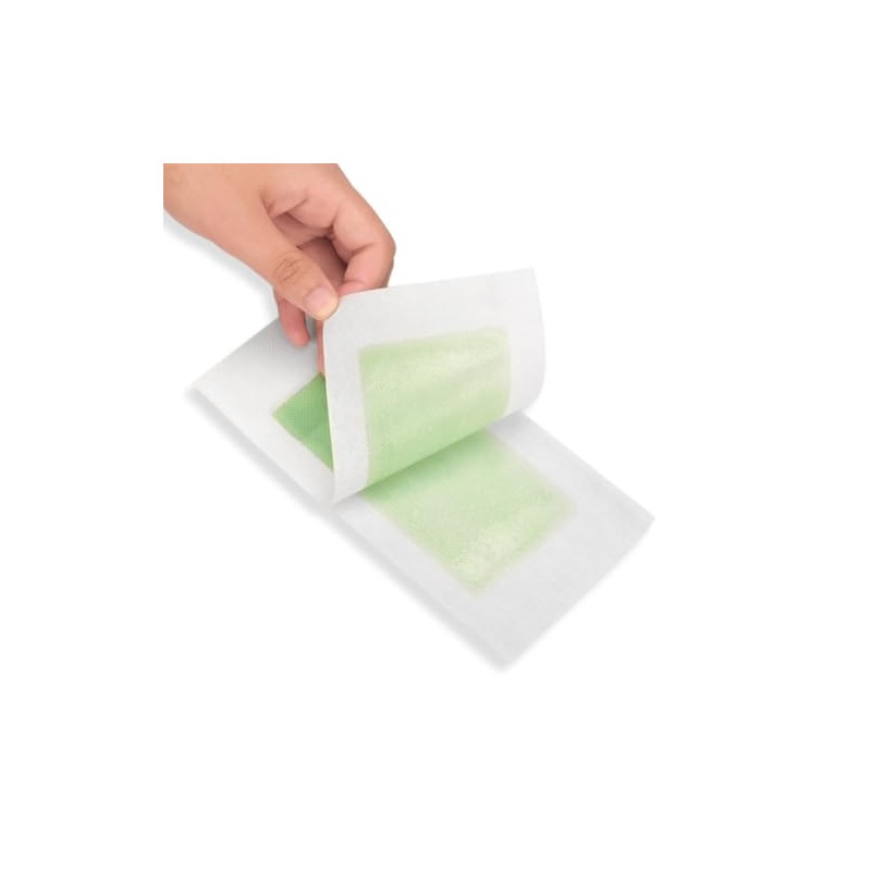 10 Piezas Papel Depilatorio de Cera Doble Cara Verde