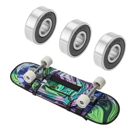 VGOL Pack of 8 608-2RS 22 mm Ceramic Skateboard Bearings Stainless Steel Shielded High Speed Wear Resistant for Skateboarding Wheels