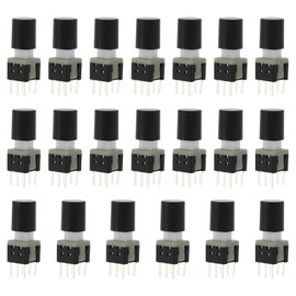 Create idea 20pcs Micro Mini Latching Push Button Switch 5.8x5.8mm 6-Pin with Black Cap