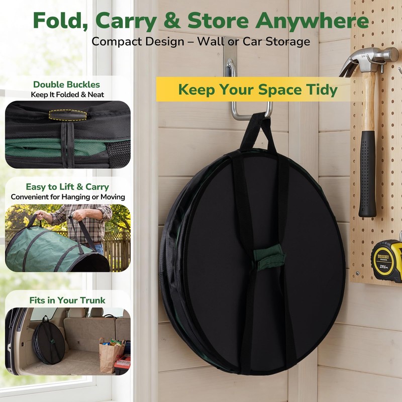 GreatBuddy Collapsible Trash Can 45 Gallon 2 Pack, Pop Up