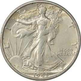 1943-S Walking Liberty Half Dollar, AU, Uncertified