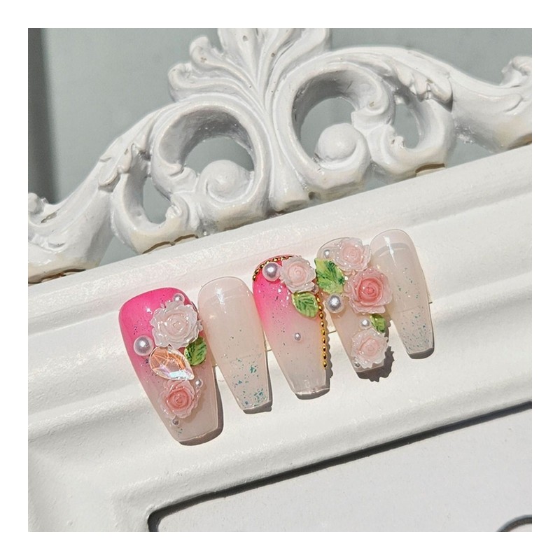 Rosewall handmade nail tips - Ballerina L / 로즈월 수제네일팁