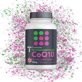 Transforme CoEnzyme Q10 100mg with Vitamin B6 | Vegetarian & Vegan | 120 CoQ10 Naturally Fermented Capsules | Natural Ingredients | Dairy & Gluten Free | Made in The UK