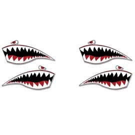 CLA BA GRAPHICS Pack of 2-3'' Stickers - Warhawk Flying Tiger Shark Set Wall Decal Vinyl Home Decoration - 28"" Wide x 13"" high Bumper Sticker Decal