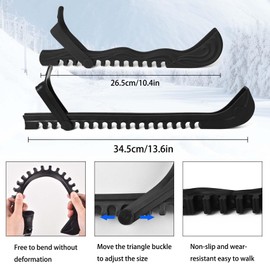 Lnrkai Blade Protectors, Ice Skate Protectors, Adjustable Ice Skate Accessories for Figure Skating, Ice Hockey Shoes for Women and Children (2, Black, M+L)
