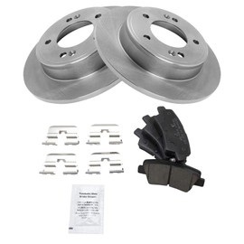 TRQ Rear Brake Pad & Rotor Kit Brake Pads Brake Rotor Ceramic Compatible with 2011-2016 Hyundai Elantra 2013-2014 Elantra Coupe 2013-2016 Elantra GT 2012-2016 Veloster