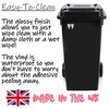 Pack of 5 5cm/2" Waterproof House Number Wheelie Bin Stickers