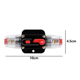 Car Fuse Holder Automatic Fuse Holder 12V-24V DC Inline Car Circuit Breaker Fuse Car Manual Reset Switch Car Circuit Breaker for Car Audio Solar Inverter System Protection (20A)
