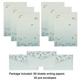 A5 Writing Paper and Envelopes Set for Kids Adults Lined Letter Paper and Envelopes Cute Stationary Paper Floral Letter Writing Paper 60 Stationery Paper and 30 Envelopes for Office Home School