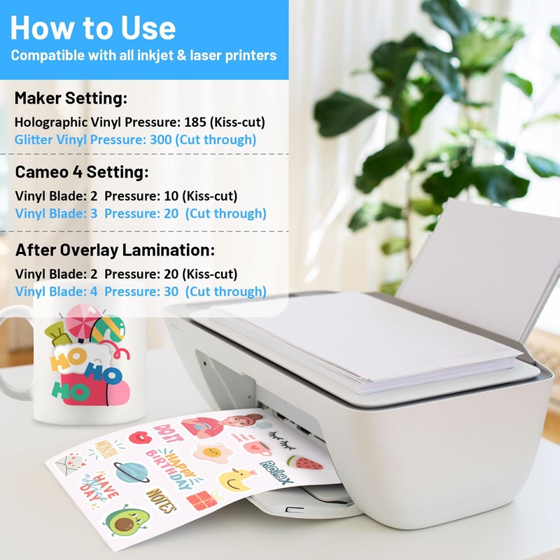 TECKWRAP Printable Vinyl Sticker Paper for Inkjet Printer Matte White
