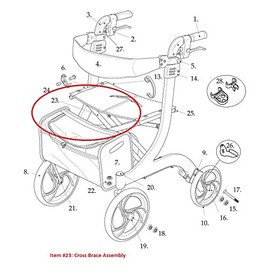 Cross Brace Assembly for Drive RTL10266-T Nitro Rollator Walker (for Tall Model)