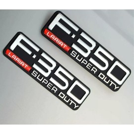 OEM Pair Set F-350 Lariat Super Duty Emblem Badge Decal Replacement For 99-04 F350