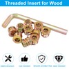 Moicstiy 50 Pcs 1/4"-20 x 10mm Threaded Inserts for Wood,