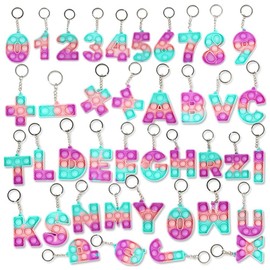 Abc Letters Numbers Silicone Sensory Toys Push Bubble Key Chain School Supplies Math Alphabet Set Sensory Antistress Keychain