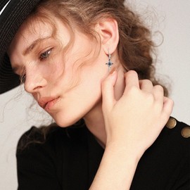 OHAYOO Sword Snake Earrings Gothic Dangle Earrings 925 Sterling Silver Snake Earrings Jewelry Gift for Women, Sterling Silver, Cubic Zirconia