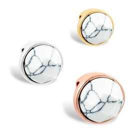 THIORA Charm Bracelet Charms | 'Marble' Pendant | Marble Charm | Mesh Bracelet Charm, Silver