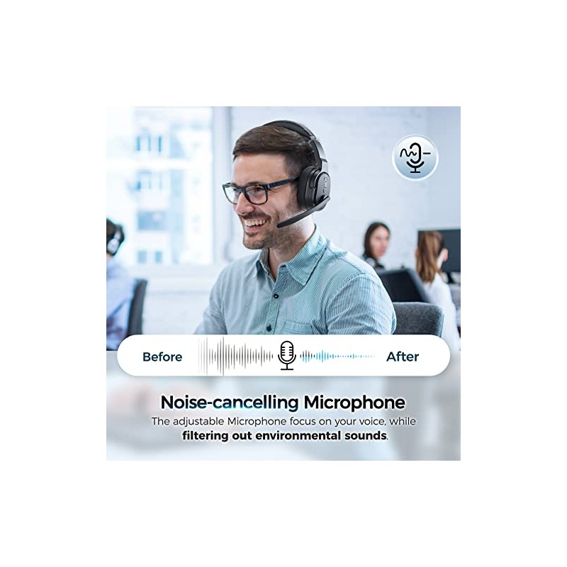 COSMUSIS Bluetooth Trucker Headset with Noise Cancelling Mic