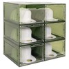 SCAVATA 6 Pack Hat Organizer Box, Stackable Clear Baseball Caps
