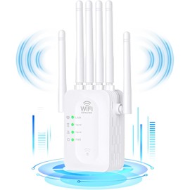 WiFi Extenders Signal Booster for Home Long Range Up to 11000 sq.6 Powerful Antennas 2 LAN Ports Repeater and Router Modes and AP Compatibile con Modem Router Office and Home WiFi Repeaters