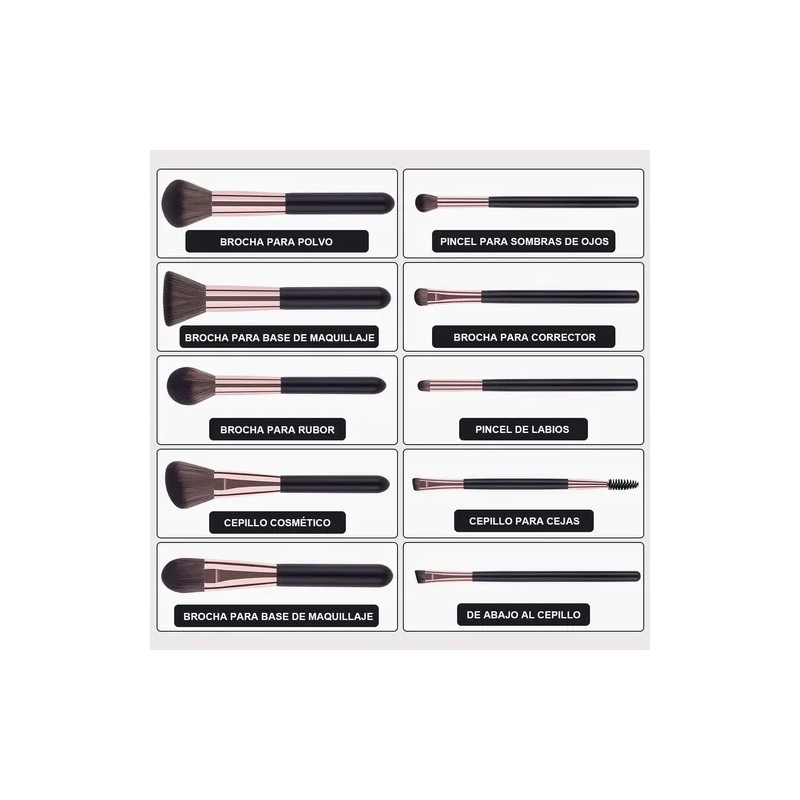Set De Brochas De Maquillaje De 13 Piezas Con Esponja