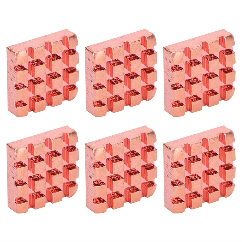 10Pcs Heat Sink Brass Mini Radiators Attach Thermal Conductive Adhesive