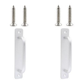 2PCS Closet Door Handles with Screws, Aluminum Alloy Sliding Barn Door Handle, Gate Door Handle, Sliding Door Pull Handle for Cabinet Door （Silver）