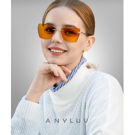 ANYLUV Rimless Blue Light Glasses for Woman, Anti Eyestrain Computer Reading Glasses, Stylish Blue Light Blocking Glasses
