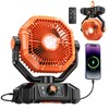 BINUYASHA Rechargeable Camping Fan with 20000mAh Battery, 8-Speed Stepless Control,