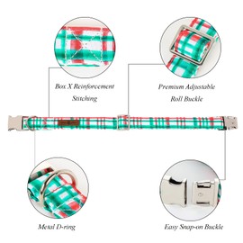 Lionet Paws Christmas Dog Collar with Bowtie, Dog Bowtie Collar with Metal Buckle for Dogs and Cats, Adjustable Comfortable Dog Collar Girl Boy Gift，XXS, Neck 7-11 in