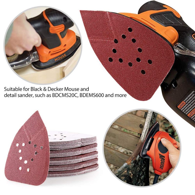 80 Grit Sanding Pads for Black and Decker Mouse Sanders,