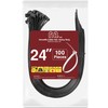 Black Zip Ties 100 Pack 24 Inch Long Cable Ties