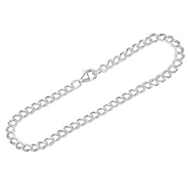 NKlaus Bracelet 925 Sterling Silver 19 cm Twin Curb Chain Exquisite 12556, Sterling Silver