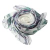 JWSilk Long Silk Chiffon Scarf Floral Print, White