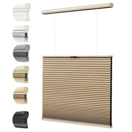 Persilux Custom Size Top Down Bottom Up Blackout Blinds for Windows Cellular Cordless Shades, Accordion Honeycomb Window Blinds, Window Shades for Home, Thermal Insulated Cellular Blinds Beige