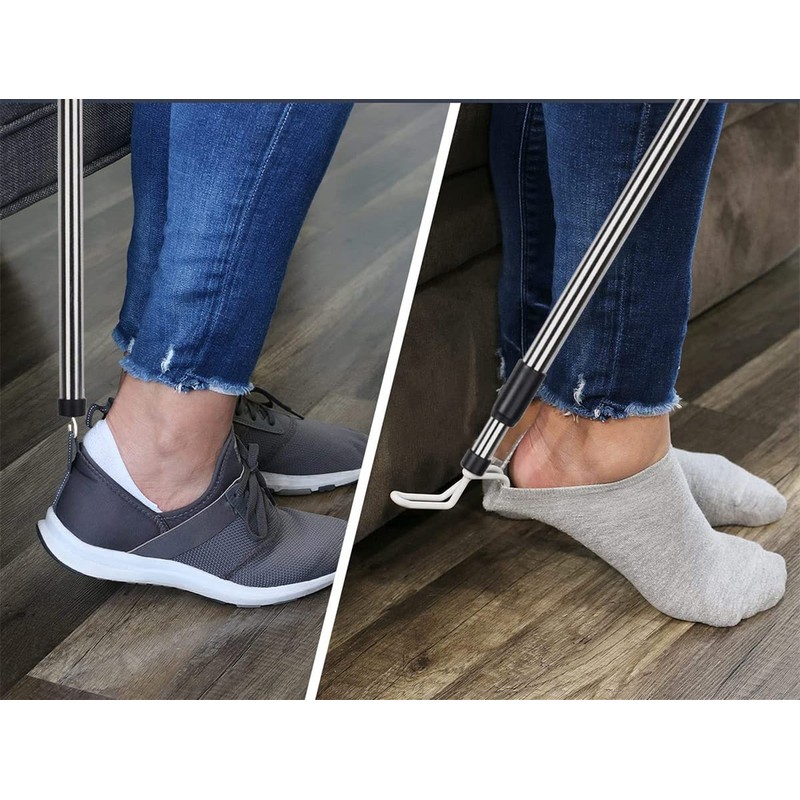 Forzaddik Adjustable Dressing Stick with Sock Aid & Zipper Puller