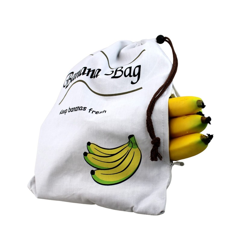 Banana Storage Drawstring Bag With Side Zipper Keeps Them Fresher