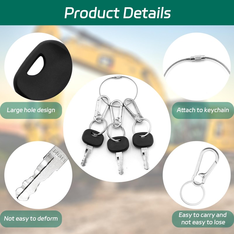 BEASAFY 8 pieces 14603 ignition key replacement key, construction machinery