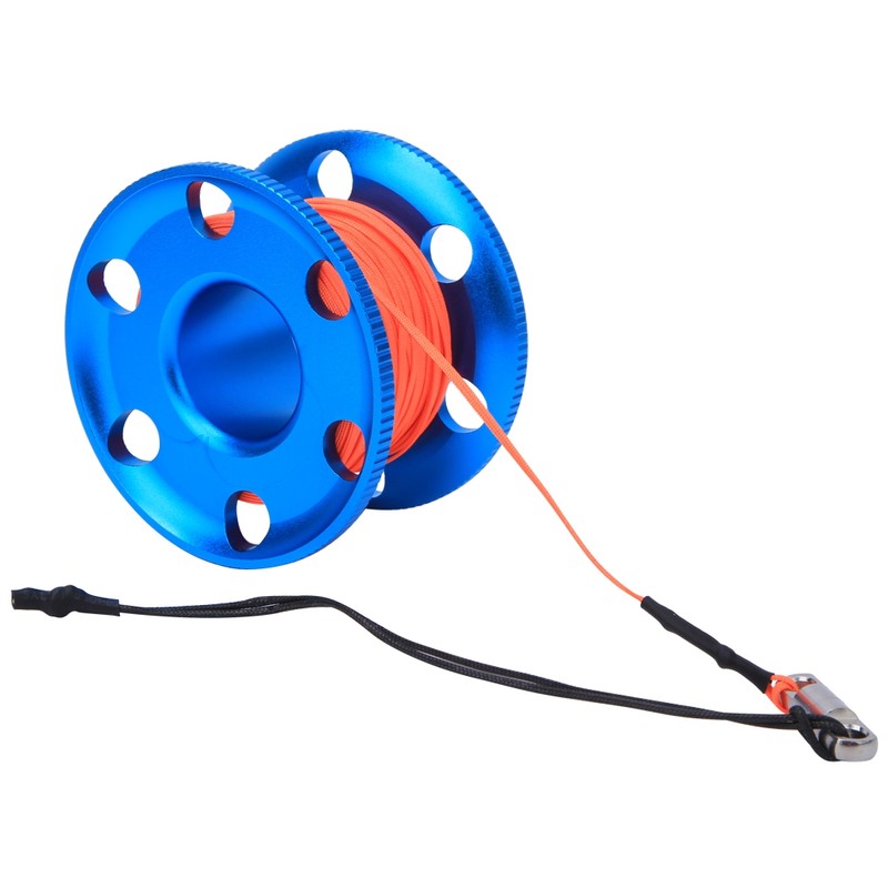 Stainless Steel Blue Scuba Diving Finger Spool Reel with Fluorescent