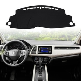 VAFMOLEI Dashboard Dash Cover Mat for Honda HRV HR-V 2016 2017 2018 2019 2020 2021 2022 Polyester Custom Fit Honda HR-V Accessories Dash Cover Black Trim (HRV 2016-2022, Black)